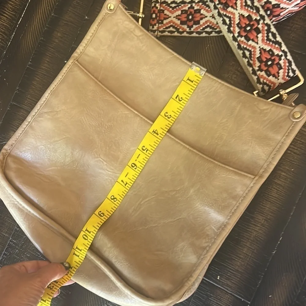 Vegan Leather Crossbody w/ Guitar Style Strap